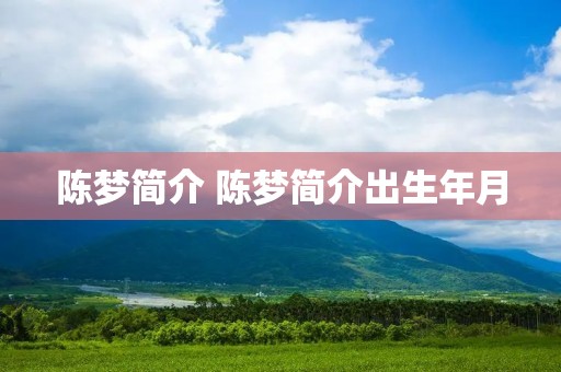 陈梦简介 陈梦简介出生年月