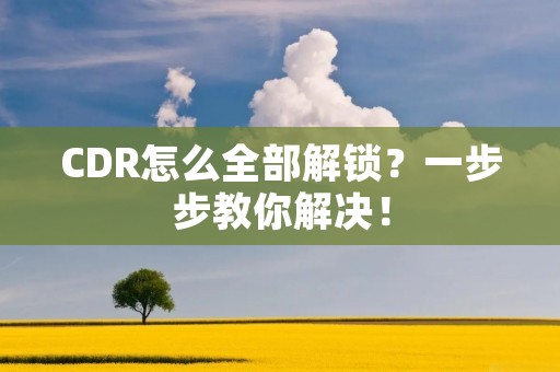 CDR怎么全部解锁?一步步教你解决! CDR怎么全部解锁?一步步教你解决!