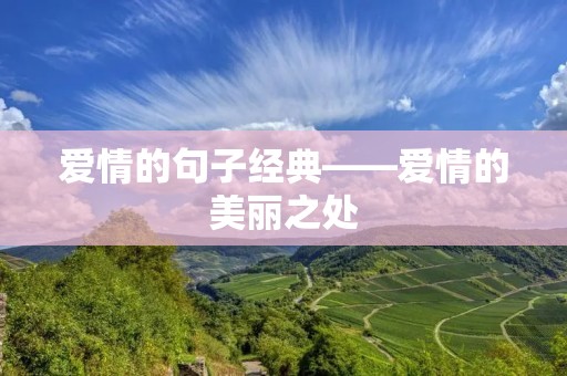 爱情的句子经典——爱情的美丽之处