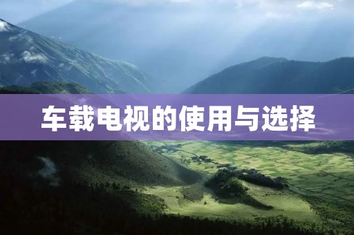车载电视的使用与选择 车载电视的使用与选择