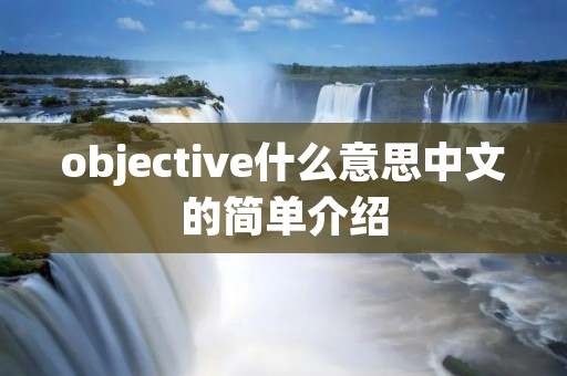 objective什么意思中文的简单介绍