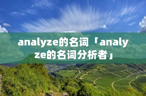 ****yze的名词「****yze的名词分析者」