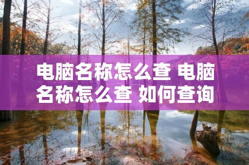 电脑名称怎么查 电脑名称怎么查 如何查询电脑名称 电脑名称怎么查 电脑名称怎么查 如何查询电脑名称