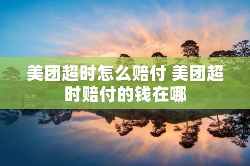 美团超时怎么赔付 美团超时赔付的钱在哪