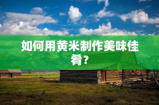 如何用黄米制作美味佳肴？