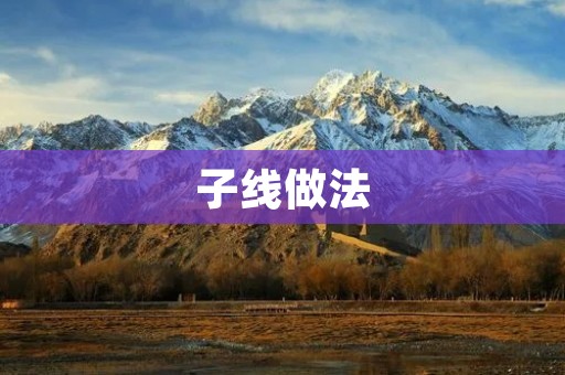 子线做法:提高软件开发效率的神器 子线做法:提高软件开发效率的神器