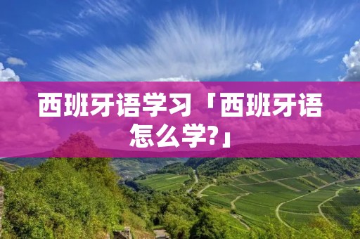 西班牙语学习「西班牙语怎么学?」