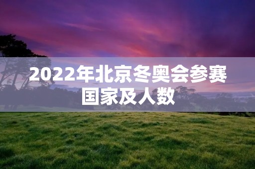 2022年北京冬奥会参赛国家及人数