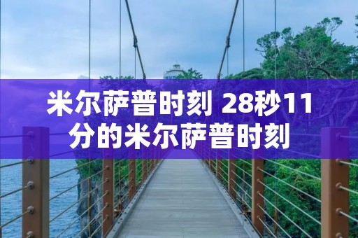 米尔萨普时刻 28秒11分的米尔萨普时刻