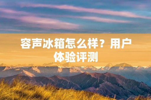 容声冰箱怎么样？用户体验评测