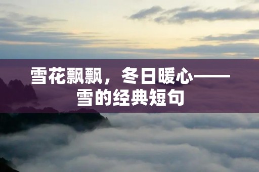 雪花飘飘,冬日暖心——雪的经典短句