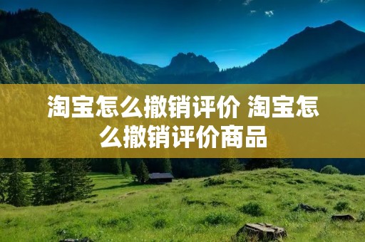 淘宝怎么撤销评价 淘宝怎么撤销评价商品