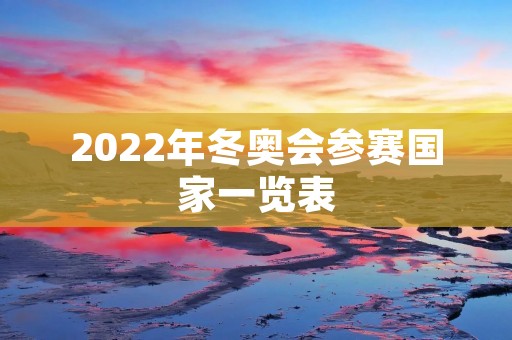 2022年冬奥会参赛国家一览表