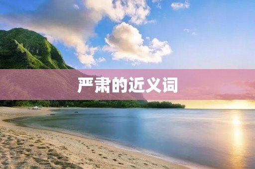 严肃的近义词