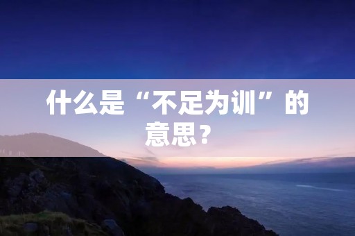 什么是“不足为训”的意思?