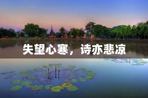 失望心寒,诗亦悲凉