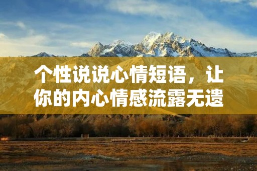 个性说说心情短语,让你的内心情感流露无遗