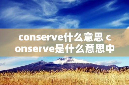 conserve什么意思 conserve是什么意思中文