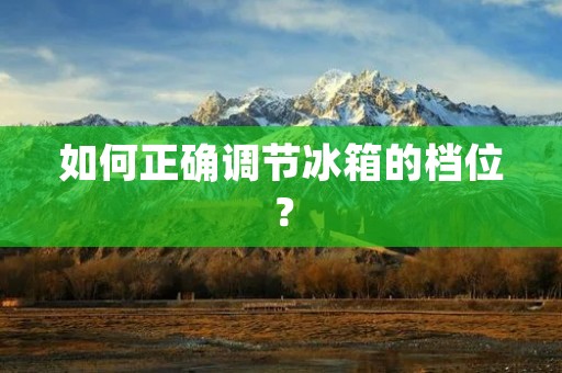 如何正确调节冰箱的档位? 如何正确调节冰箱的档位?