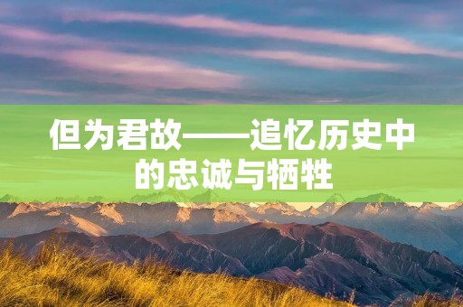 但为君故——追忆历史中的忠诚与牺牲 但为君故——追忆历史中的忠诚与牺牲