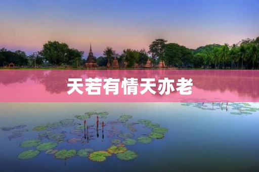 天若有情天亦老:关于时间的思考