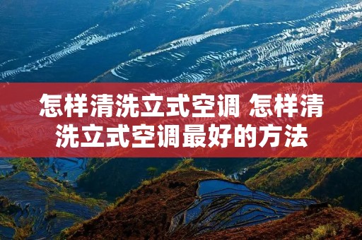 怎样清洗立式空调 怎样清洗立式空调最好的方法