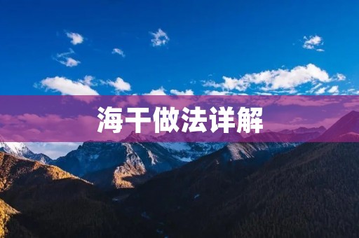 海干做法详解:从选材到加工全方位解析 海干做法详解:从选材到加工全方位解析