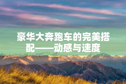 豪华大奔跑车的完美搭配——动感与速度