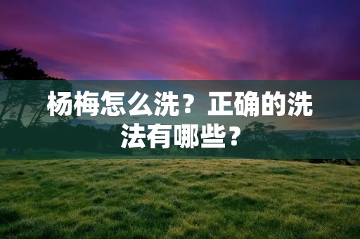 杨梅怎么洗？正确的洗法有哪些？