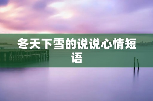 冬天下雪的说说心情短语