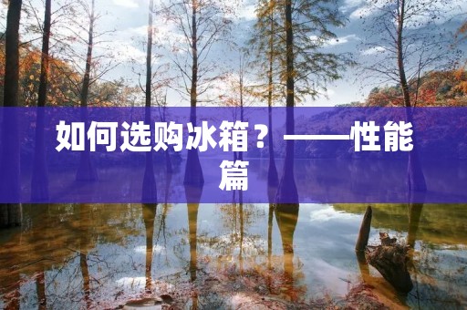 如何选购冰箱？——性能篇