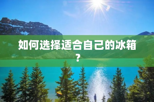 如何选择适合自己的冰箱？