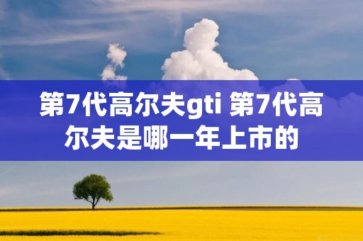 第7代高尔夫gti 第7代高尔夫是哪一年上市的