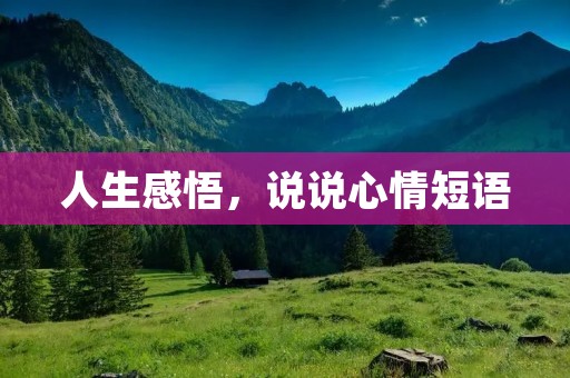 人生感悟,说说心情短语
