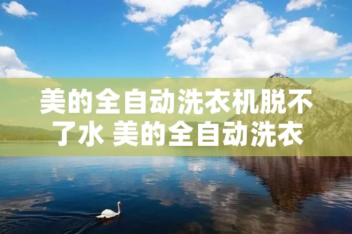 美的全自动洗衣机脱不了水 美的全自动洗衣机脱不了水怎么解决