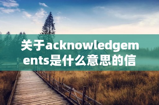 关于acknowledgements是什么意思的信息 关于acknowledgements是什么意思的信息