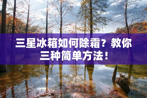 三星冰箱如何除霜？教你三种简单方法！