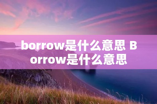 borrow是什么意思 Borrow是什么意思