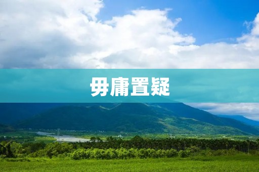 毋庸置疑:什么是毋庸置疑的意思?