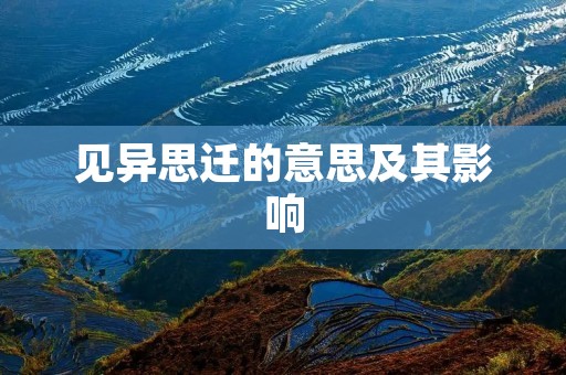见异思迁的意思及其影响