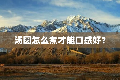 汤圆怎么煮才能口感好? 汤圆怎么煮才能口感好?