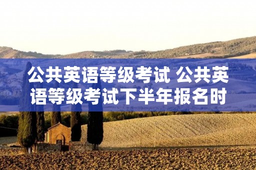 公共英语等级考试 公共英语等级考试下半年报名时间