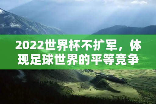 2022世界杯不扩军，体现足球世界的平等竞争
