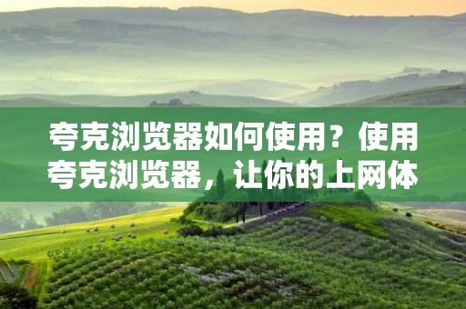 夸克浏览器如何使用?使用夸克浏览器,让你的上网体验更加快速和高效。夸克浏览器是一款集成了多种实用功能的浏览器,如广告拦截、多标签页、快捷键等。本文将详细介绍夸克浏览器的使用方法,帮助你更好地体验这款优秀的浏览器。 夸克浏览器如何使用?使用夸克浏览器,让你的上网体验更加快速和高效。夸克浏览器是一款集成了多种实用功能的浏览器,如广告拦截、多标签页、快捷键等。本文将详细介绍夸克浏览器的使用方法,帮助你更好地体验这款优秀的浏览器。