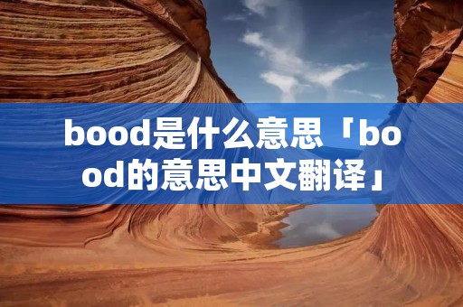 bood是什么意思「bood的意思中文翻译」 bood是什么意思「bood的意思中文翻译」