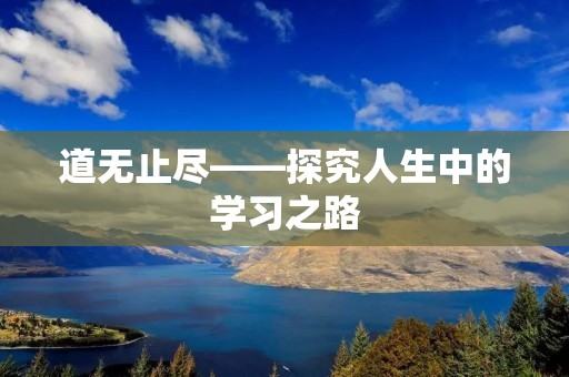 道无止尽——探究人生中的学习之路