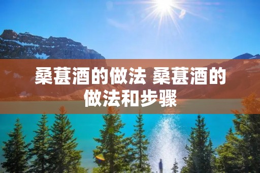 桑葚酒的做法 桑葚酒的做法和步骤