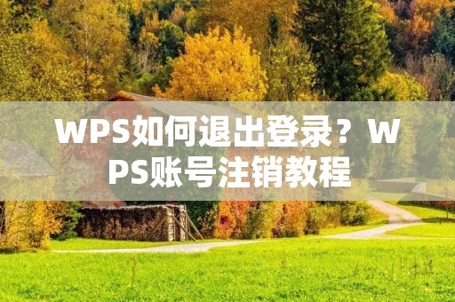WPS如何退出登录？WPS账号注销教程
