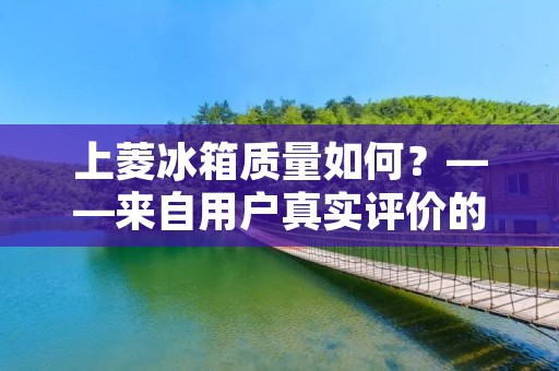 上菱冰箱质量如何？——来自用户真实评价的调查报告