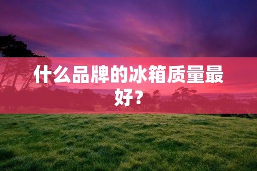 什么品牌的冰箱质量最好？